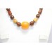 Thread Necklace 925 Sterling Silver Processed Amber Stone Handmade Women D564